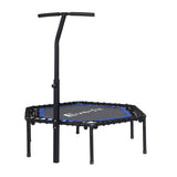 NNEDSZ 48inch Hexagon Fitness Trampoline Rebounder Adjustable Handrail Blue