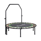 NNEDSZ 48inch Round Fitness Trampoline Rebounder Adjustable Handrail Green