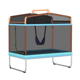 NNEDSZ 6FT Trampoline for Kids w/ Enclosure Safety Net Swing Rectangle Orange