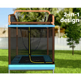 NNEDSZ 6FT Trampoline for Kids w/ Enclosure Safety Net Swing Rectangle Orange