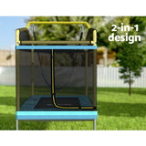 NNEDSZ 6FT Trampoline for Kids w/ Enclosure Safety Net Swing Rectangle Yellow