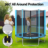 NNEDSZ Everfit Trampoline 6FT Kids Trampolines Safety Net Pad Round Blue