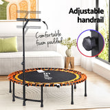 NNEDSZ Everfit 48inch Fitness Foldable Trampoline Jumping Rebounder Home Gym Handrail