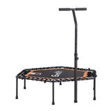 NNEDSZ Everfit 51inch Hexagon Fitness Trampoline Rebounder Adjustable Handrail Orange
