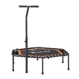 NNEDSZ Everfit 51inch Hexagon Fitness Trampoline Rebounder Adjustable Handrail Orange