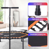 NNEDSZ Everfit 51inch Hexagon Fitness Trampoline Rebounder Adjustable Handrail Orange