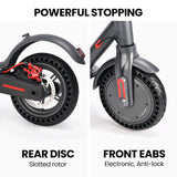 NNEMB Urban 8 Electric Scooter, Suspension, 25km Range, 8.5-Inch Wheels, Brushless Motor, Motorised Commuter eScooter for Adults, Grey