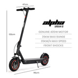 NNEMB Urban 10 Electric Scooter, 35km/h, Suspension, 35km Range, 10-Inch Wheels, Brushless Motor, Free APP, Motorised Commuter eScooter for Adults, Black