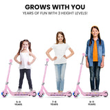 NNEMB Electric Scooter, Ages 5-11, Adjustable Height, Lithium Battery, Brushless Motor, Pink