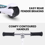 NNEMB Electric Scooter, Ages 5-11, Adjustable Height, Lithium Battery, Brushless Motor, White