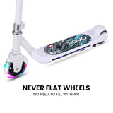 NNEMB Electric Scooter, Ages 5-11, Adjustable Height, Lithium Battery, Brushless Motor, White