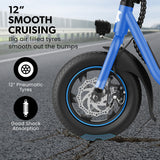 NNEMB Electric Scooter with Seat, Disc brakes, 12' Tyres, Motorised eScooter for Adults Teens Commuter, Blue