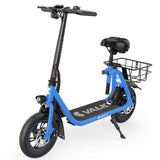NNEMB Electric Scooter with Seat, Disc brakes, 12' Tyres, Motorised eScooter for Adults Teens Commuter, Blue