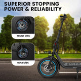 NNEMB Electric Scooter with Seat, 30km Range, Disc brakes, 14' Tyres, Motorised eScooter for Adults Teens Commuter