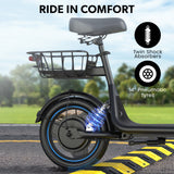 NNEMB Electric Scooter with Seat, 30km Range, Disc brakes, 14' Tyres, Motorised eScooter for Adults Teens Commuter