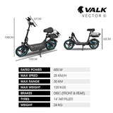 NNEMB Electric Scooter with Seat, 30km Range, Disc brakes, 14' Tyres, Motorised eScooter for Adults Teens Commuter