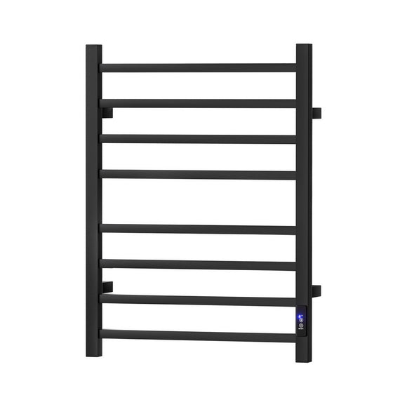 NNEDSZ Devanti Heated Towel Rail 8 Square Bars with Timer Electric Heater Warmer Rack