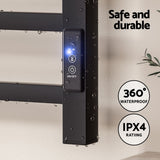 NNEDSZ Devanti Heated Towel Rail 8 Square Bars with Timer Electric Heater Warmer Rack