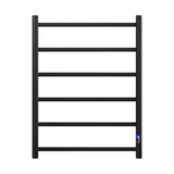 NNEDSZ Devanti Heated Towel Rail 6 Round Bars  with Timer Electric Heater Warmer Rack