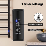 NNEDSZ Devanti Heated Towel Rail 6 Round Bars  with Timer Electric Heater Warmer Rack