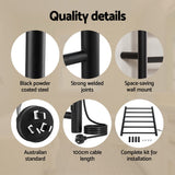 NNEDSZ Devanti Heated Towel Rail 6 Round Bars  with Timer Electric Heater Warmer Rack