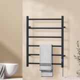 NNEDSZ Devanti Heated Towel Rail 6 Round Bars  with Timer Electric Heater Warmer Rack