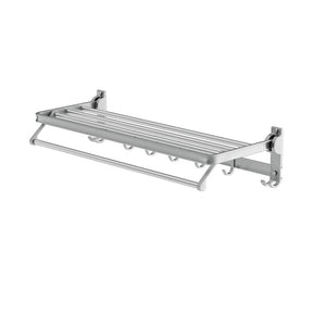 NNEDSZ Towel Rail Rack Holder 4 Bars Wall Mounted Aluminium Foldable Hanging Hook