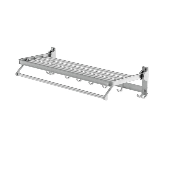 NNEDSZ Towel Rail Rack Holder 4 Bars Wall Mounted Aluminium Foldable Hanging Hook