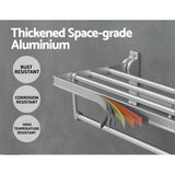 NNEDSZ Towel Rail Rack Holder 4 Bars Wall Mounted Aluminium Foldable Hanging Hook