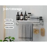 NNEDSZ Towel Rail Rack Holder 4 Bars Wall Mounted Aluminium Foldable Hanging Hook