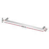NNEDSZ Towel Rail Rack Holder Single 600mm Wall Mounted Stainless Steel Silver