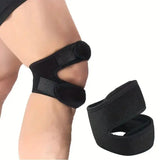 NNEOBA 2pcs Adjustable Patella Knee Support Brace Dual Strap Protector Black