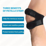 NNEOBA 2pcs Adjustable Patella Knee Support Brace Dual Strap Protector Black