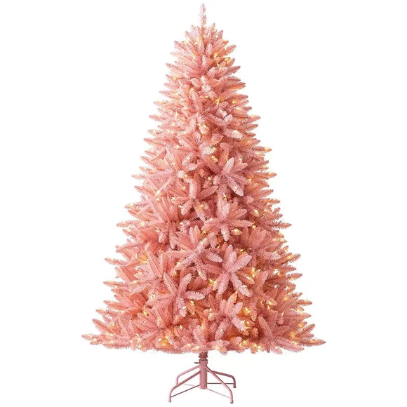NNEOBA Christmas Tree Pink PVC Luminous with LED Lights
