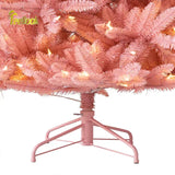 NNEOBA Christmas Tree Pink PVC Luminous with LED Lights