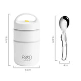 NNEOBA 680ml Stainless Steel Thermal Porridge Cup Insulated Lunch Box White