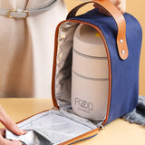 NNEOBA 680ml Stainless Steel Thermal Porridge Cup Insulated Lunch Box White