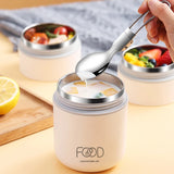NNEOBA 680ml Stainless Steel Thermal Porridge Cup Insulated Lunch Box White