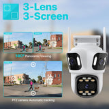 NNEOBA Three Lens 6K HD Outdoor WiFi Security Camera