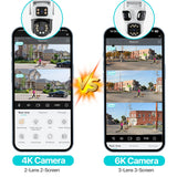 NNEOBA Three Lens 6K HD Outdoor WiFi Security Camera