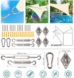 NNEOBA Premium Triangle Sun Shade Sail with Ropes (Grey)