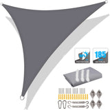 NNEOBA Premium Triangle Sun Shade Sail with Ropes (Grey)