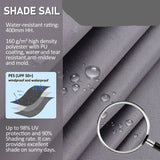 NNEOBA Premium Triangle Sun Shade Sail with Ropes (Grey)