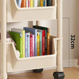 NNEOBA Portable Trolley Bookshelf with Wheels for Storage