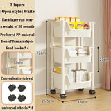 NNEOBA Portable Trolley Bookshelf with Wheels for Storage