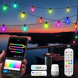 NNEOBA Smart Bluetooth G40 LED Bulb String Light - 15M USB Fairy Lights