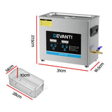 NNEDSZ Devanti 6.5L Ultrasonic Cleaner Heater Cleaning Machine Timer Industrial 180W