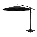 NNEDSZ 3m Umbrella w/Base Outdoor Cantilever Beach Garden Patio Parasol Black