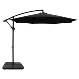 NNEDSZ 3m Umbrella w/Base Outdoor Cantilever Beach Garden Patio Parasol Black
