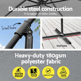 NNEDSZ Umbrella Outdoor Umbrellas Cantilever Sun Stand UV Garden Base Grey 3M